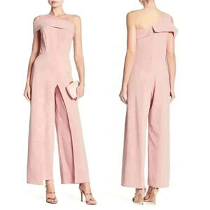 NEW Marina One-Shoulder Jumpsuit Light Pink Barbiecore Wedding Event Pastel NWOT